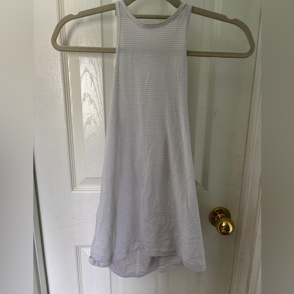 Women's White Striped Tank Top